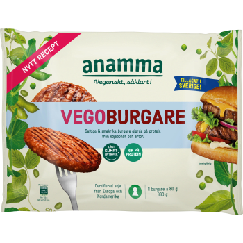 Vegoburgare Glutenfri Fryst 880g Anamma.