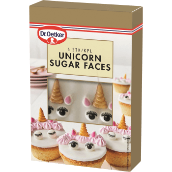 Bakdekoration Unicorn Sugar Faces 10g Dr. Oetker.