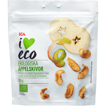 Torkade äppelskivor Ekologisk 80g ICA I love eco.