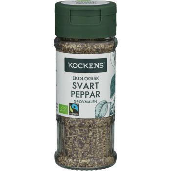 Svartpeppar grovmalen Eko 40g Kockens.