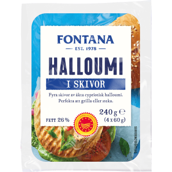 Halloumiburgare 26% 4-p 240g Fontana.