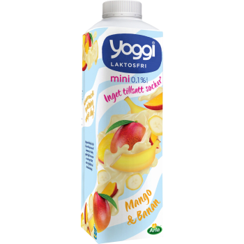Yoghurt Mini Mango Banan Laktosfri 0,1% 1000g Yoggi®.
