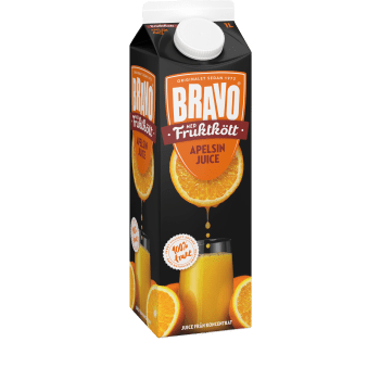 Apelsinjuice med fruktkött 1l Bravo.