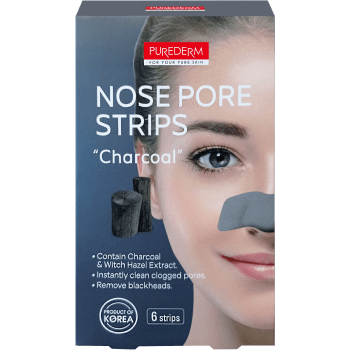 Näsremsor Nose Pore Strips med Träkol 6-p Purederm.
