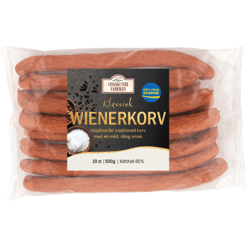 Wienerkorv Klassisk 65% Kötthalt 500g Charkuterifabriken.