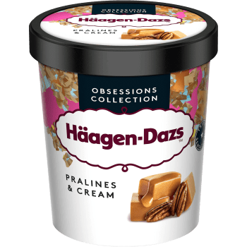 Glass Pralines & Cream 460ml Häagen Dazs.