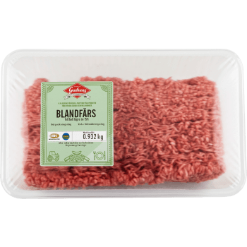 Blandfärs 50% fläskkött, 50% nötkött ca 1kg Skövde slakteri.
