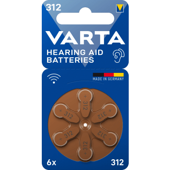 Hörapparat 312 6-pack brun.