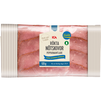 Nötskivor Rökta Pepparmantlade 120g ICA.