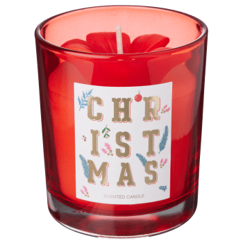 Xmas candle Leo, red.
