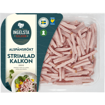 Kalkon strimlad alspånsrökt 200g Ingelsta kalkon.