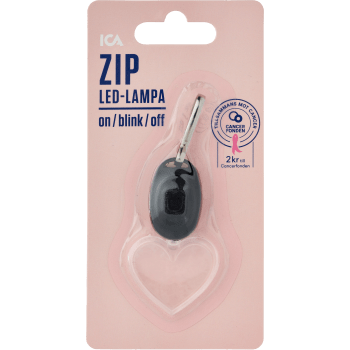 Zip-LED Hjärta svart Rosa Bandet ICA.