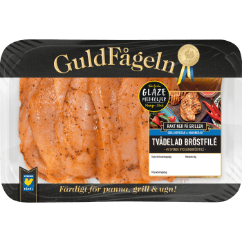 Marinerad tvådelad kycklingfilé grillkryddad ca900g Guldfågeln.