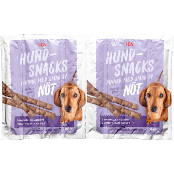 Hundsnacks Pinnar med nöt 88 Gram ICA.