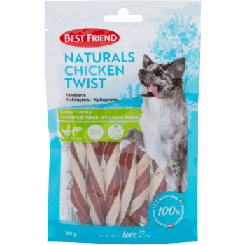 Hundtugg Naturals kycklingtwist 80 Gram Best friend.