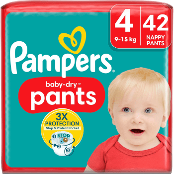 Byxblöjor Baby Dry Pants Strl 4 9-15kg 42-p Pampers.