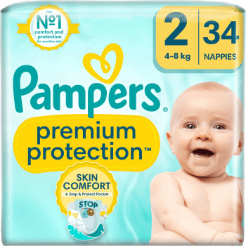 Blöjor New Baby Premium Protection Strl 2 4-8kg SIP 34-p Pampers.