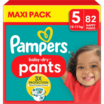 Byxblöjor Baby Dry Pants Strl 5 12-17kg 82-p Pampers.