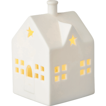 Minihus LED med stjärna i keramik Zeline.