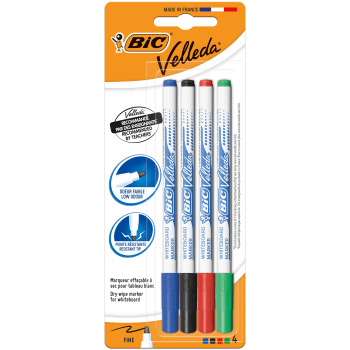 Whiteboardpenna Velleda 4-p Bic.