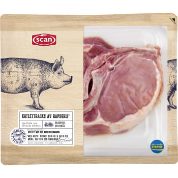 Kotlettracks Färsk av rapsgris ca 600g Scan.