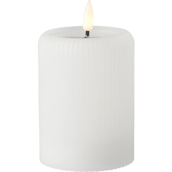 LED Blockljus rille vit H10cm.