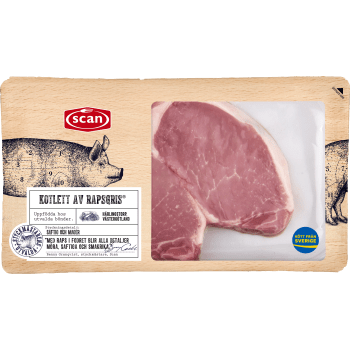 Kotlett Färsk av rapsgris 300g Scan.