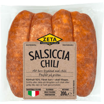 Färskkorv Salsiccia Chili 92% Kötthalt 200g Zeta.