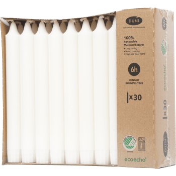 Kronljus Simply Stearin Vit 19cm 30-pack Duni.