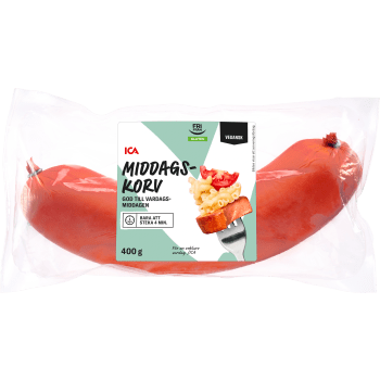 Middagskorv vegansk 400g ICA.