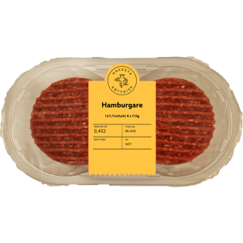 Hamburgare Färska 4-p 452g Hacksta Köttdisk.