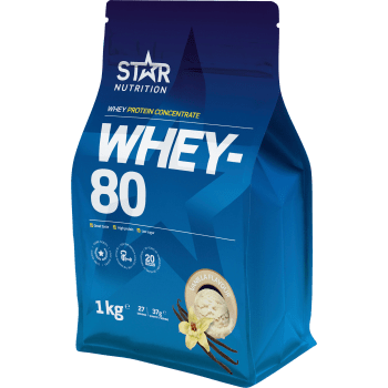 Proteinpulver Vaniljsmak Whey-80 1kg Star Nutrition.