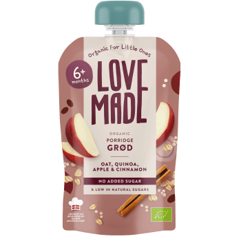 Barnmat Gröt Havre Äpple Kanel 6m 100g Lovemade.