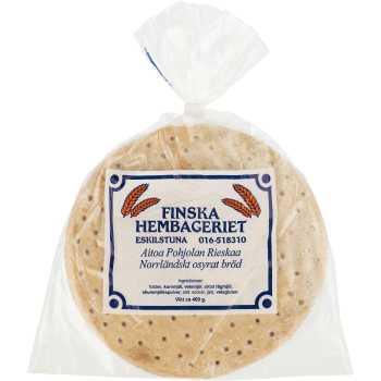 Bröd Rieskaa Norrländskt Osyrat 400g Nya Finska Hembageriet.