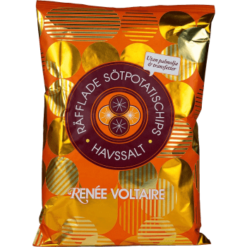 Räfflade Sötpotatischips Havssalt 125g Renée Voltaire.