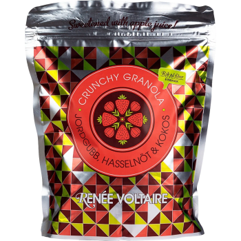 Crunchy Granola Jordgubb, Hasselnöt & Kokos 450g Renée Voltaire.