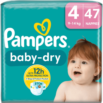 Blöjor Baby Dry Strl 4 9-15kg 47-p Pampers.