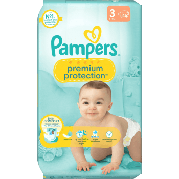 Blöjor Premium Protection Strl 3 6-10kg 46-p Pampers.