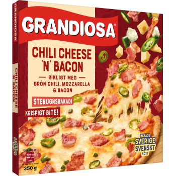 Pizza X-tra allt Chili Cheese Bacon 350g Grandiosa.
