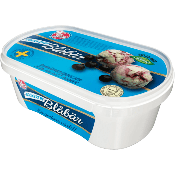 Blåbär Gräddglass Sockerfri 500ml Kling Glass.