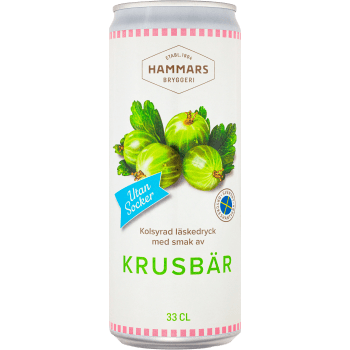 Krusbärsläsk Utan Socker 33cl Hammars Bryggeri.