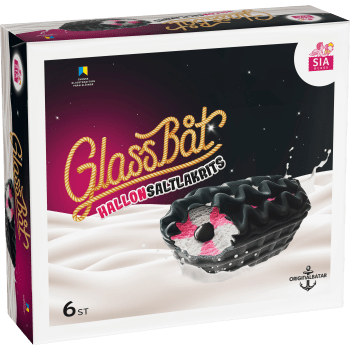 Glassbåt HallonSaltlakrits 6-p SIA GLASS.