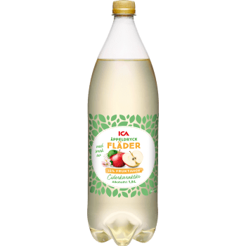 Äppeldryck med ciderkaraktär Flädersmak 1,5l ICA.
