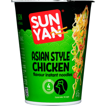 Nudlar i kopp Asian style chicken 65g Sun Yan.