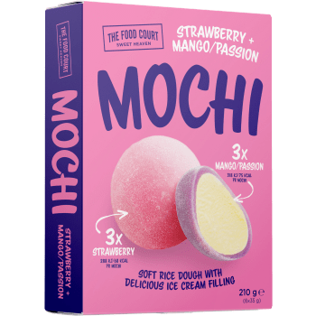 Mochi strawberry, mango & passion 6-p 210g The Food Court.