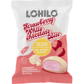 Glass Strawberry White Chocolate Bites 35g LOHILO.