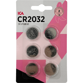 Knappcellsbatteri CR2032 6-p Rosa Bandet.
