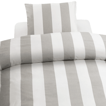Bäddset Block stripe grå 150x210 Borganäs.
