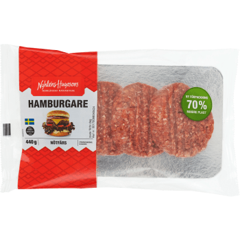 Hamburgare 110g 4-p Nyhléns Hugosons.