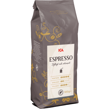 Kaffebönor Espresso 500g ICA.
